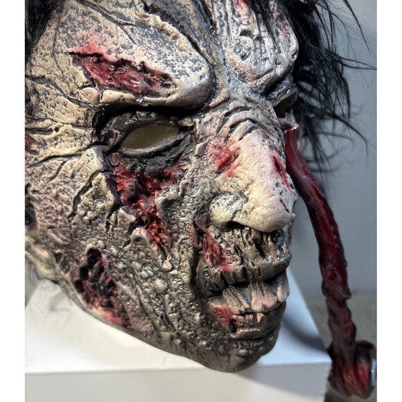 Zombie Mask With Dangling Eyeball Halloween Bloody Gore Cosplay - Picture 3 of 7
